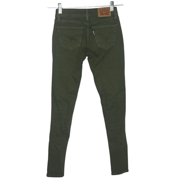 Levi’s 535 Olive Green Destroyed Knee Skinny Jeans - Picture 3 of 14